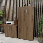 Conjunto De Armários Para Escritório Moderno Marrom