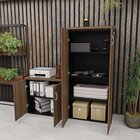 Conjunto De Armários Para Escritório Moderno Marrom