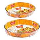 Conjunto De Assadeiras Oval De Vidro 02 Peças Marinex