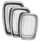 Conjunto De Assadeiras Retangular Jogo Aço Inoxidável Formas