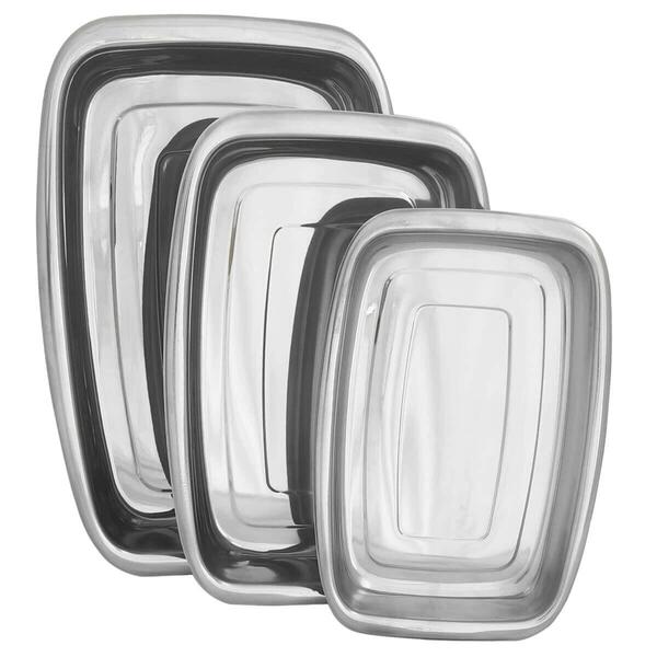 Conjunto De Assadeiras Retangular Jogo Aço Inoxidável Formas