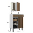 Conjunto De Balcão De Banheiro Bello 55 Com Espelho 1 Porta 2