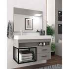 Conjunto De Balcão De Banheiro New 80 Com Espelho 2 Gavetas C