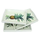 Conjunto De Bandejas De Madeira - Abacaxi - 3 Pcs