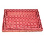 Conjunto De Bandejas De Madeira Vermelha 3 Pcs 50cm X 34xm X