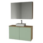 Conjunto De Banheiro 110cm X 145cm Nature Carvalho / Verde