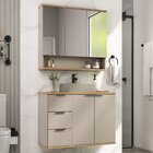 Conjunto De Banheiro 76cm X 136,5cm Aqua Panna / Carvalho