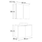 Conjunto De Banheiro 90cm X 145cm Nature Carvalho/ Branco