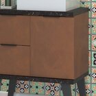 Conjunto De Banheiro Berton Capri 0,65cm Marquina/camelo