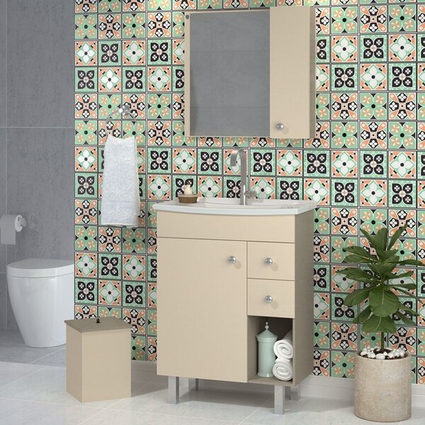 Conjunto De Banheiro Berton Fiore 0,60cm Linen/nude