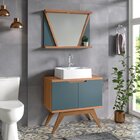 Conjunto De Banheiro Berton Onix 0,80cm Cinamomo/azul Petróle