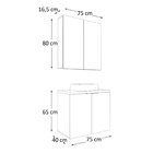 Conjunto De Banheiro Com Cuba 75cm X 145cm Nature Carvalho /