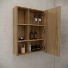 Conjunto De Banheiro Com Cuba 80cm Vittare Carvalho/ Verde