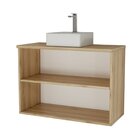 Conjunto De Banheiro Com Cuba 90cm X 145cm Nature Carvalho /b