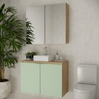 Conjunto De Banheiro Com Cuba 90cm X 145cm Nature Carvalho/ V