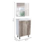 Conjunto De Banheiro Com Espelho Gouda 1 Pt 2 Gv Branco E Mar