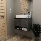 Conjunto De Banheiro Com Gabinete Porta Basculante 60cm E Esp