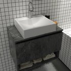 Conjunto De Banheiro Com Gabinete Porta Basculante 60cm E Esp