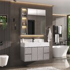 Conjunto De Banheiro Com Gabinete Suspenso, Espelheira Com Le