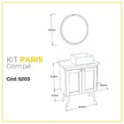 Conjunto De Banheiro Com Pé Paris, Espelheira, Tampo E Cuba E