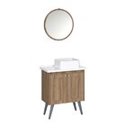 Conjunto De Banheiro Com Pé Paris, Espelheira, Tampo E Cuba E