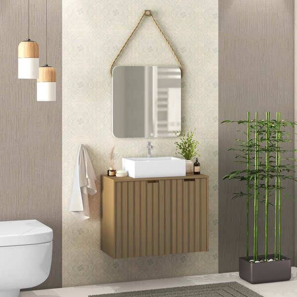 Conjunto De Banheiro Completo Com Gabinete Suspenso  Espelho