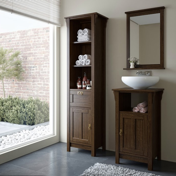 Conjunto de Banheiro Completo Mission 3 peças Nogueira Mão & Formão