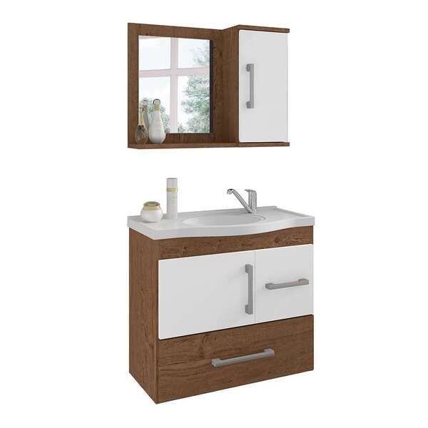 Conjunto De Banheiro Fortaleza Amêndoa E Branco