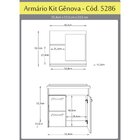 Conjunto De Banheiro Gabinete Suspenso 2 Gavetas Com Espelhei