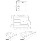 Conjunto De Banheiro Gabinete Suspenso 3 Gavetas Com Espelhei