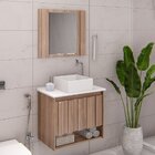 Conjunto De Banheiro Gabinete Suspenso Ripado 1 Gaveta Intern