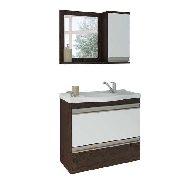 Conjunto De Banheiro Grécia Café E Branco