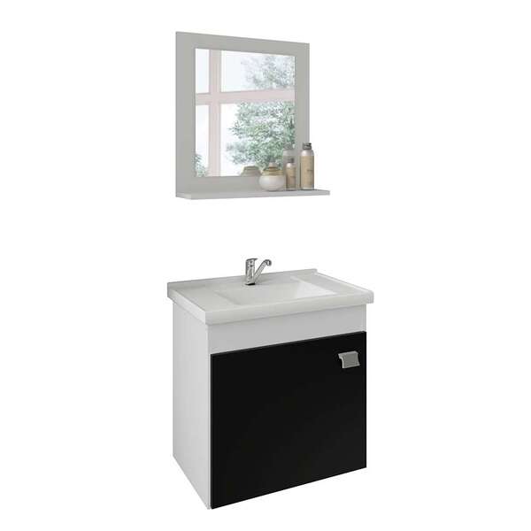 Conjunto De Banheiro Iris Branco E Preto