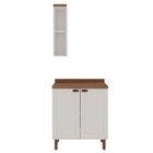 Conjunto De Banheiro Modulado 100% Mdf Americano 2 Peças Ilum