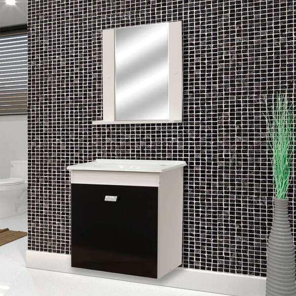 Conjunto De Banheiro Reggio Branco E Preto