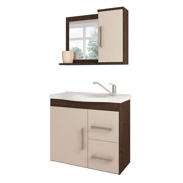 Conjunto De Banheiro Vix Café E Off White