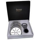 Conjunto De Bar Bartender 4 Porta Copos Aço Inox E Abridor