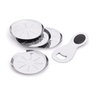Conjunto De Bar Bartender 4 Porta Copos Aço Inox E Abridor