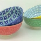 Conjunto De Bowls De Porcelana Colorido  Decorativo 4 Pcs 13