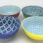 Conjunto De Bowls De Porcelana Colorido  Decorativo 4 Pcs 13
