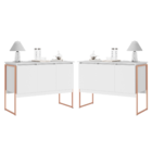 Conjunto De Buffets Industriais Milão Branco Cobre