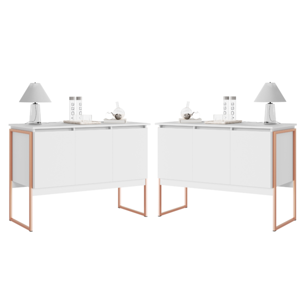 Conjunto De Buffets Industriais Milão Branco Cobre