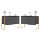 Conjunto De Buffets Industriais Milão Preto Dourado