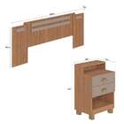 Conjunto De Cabeceira Casal Com 2 Mesas De Apoio Duna 4 Gv Me