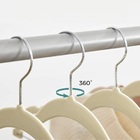 Conjunto De Cabide De Veludo Com Presilha 10 Peças Bege