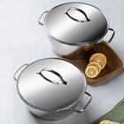 Conjunto De Caçarolas Allegra Inox 2 Peças Fundo Triplo 18 E