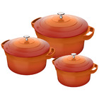 Conjunto De Caçarolas Cerâmica Antiaderente 3 Peças De 20-24-