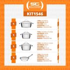 Conjunto De Caçarolas E Frigideira Allegra Inox 4 Peças Fundo