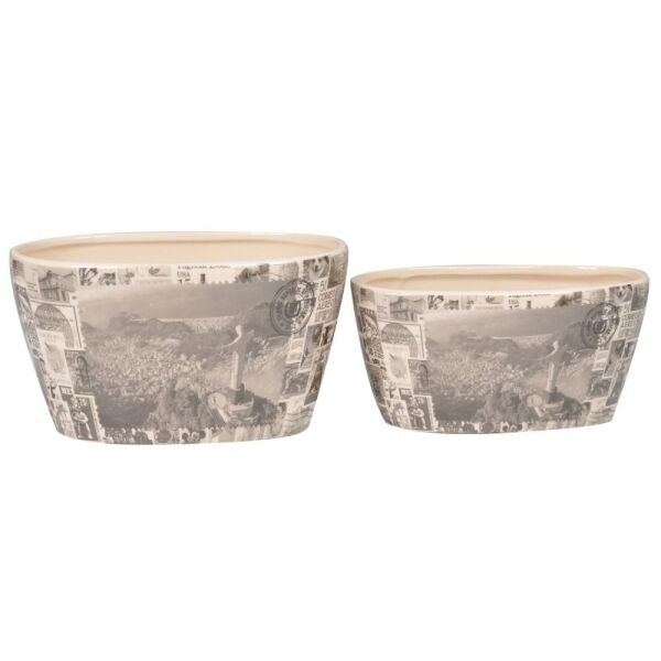 Conjunto De Cachepots De Ceramica - 2 Pcs