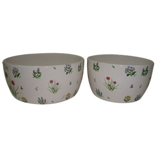 Conjunto De Cachepots De Ceramica  - 2 Pcs  - G  Dia 19 H 8.5